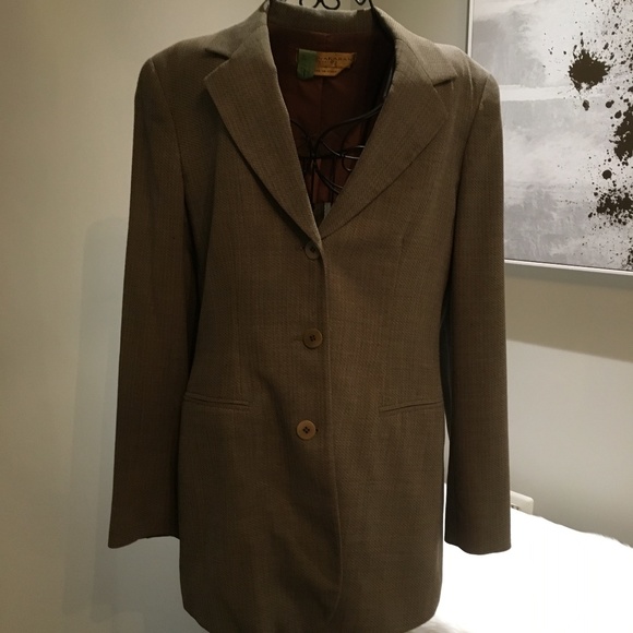 Donna Karan Signature Italian Wool Taupe Blazer - Picture 8 of 8